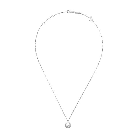 Enlarge {0}Chopard - Diamond Pendant Happy Diamonds Icons 79A017-1001   laid flat closed and curved view
