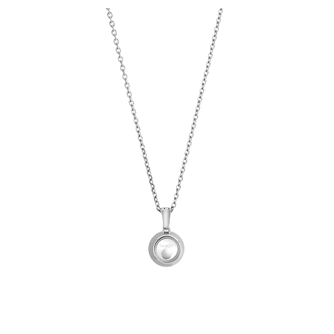 Enlarge {0}Chopard - Diamond Pendant Happy Diamonds Icons 79A017-1001    laid flat closed and curved back view