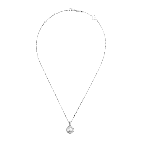 Enlarge {0}Chopard - Diamond Pendant Happy Diamonds Icons 79A017-1201   laid flat closed and curved view