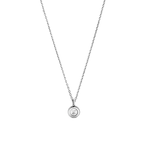 Enlarge {0}Chopard - Diamond Pendant Happy Diamonds Icons 79A017-1201    laid flat closed and curved back view
