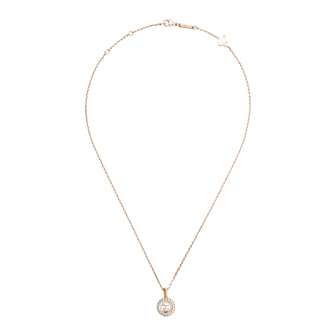 Enlarge {0}Chopard - Diamond Pendant Happy Diamonds Icons 79A017-5201   laid flat closed and curved view