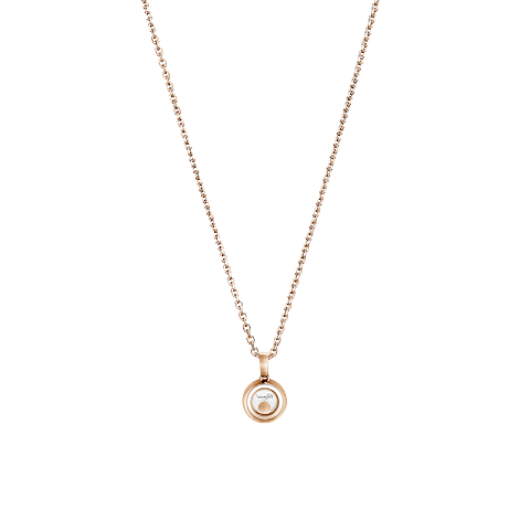 Enlarge {0}Chopard - Diamond Pendant Happy Diamonds Icons 79A017-5201    laid flat closed and curved back view