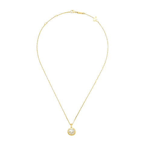 放大 {0}Chopard - 钻石 吊坠 Happy Diamonds Icons 79A018-0001   平放闭合弯曲视图