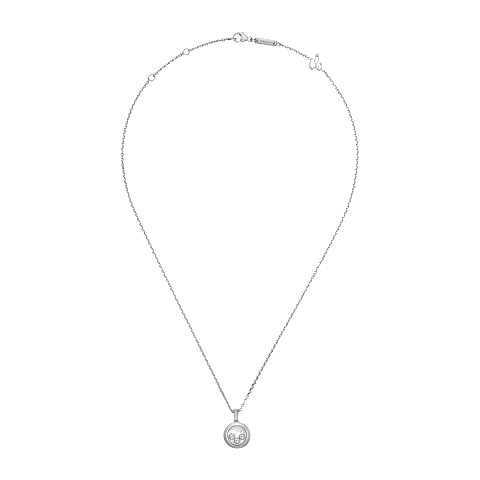 Enlarge {0}Chopard - Diamond Pendant Happy Diamonds Icons 79A018-1001   laid flat closed and curved view