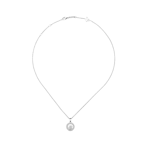 Enlarge {0}Chopard - Diamond Pendant Happy Snowflakes 79A018-1301   laid flat closed and curved view