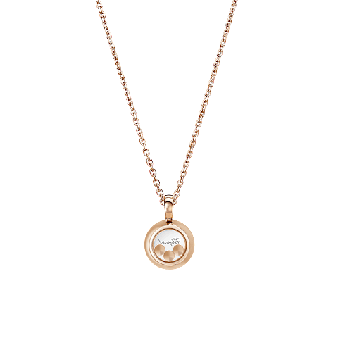 Ampliar {0}Chopard - Colgante Diamantes Happy Diamonds Icons 79A018-5201    Vista trasera plana cerrada y curvada