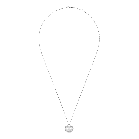 放大 {0}Chopard - 钻石 吊坠 Happy Diamonds Icons 79A039-1201   平放闭合弯曲视图