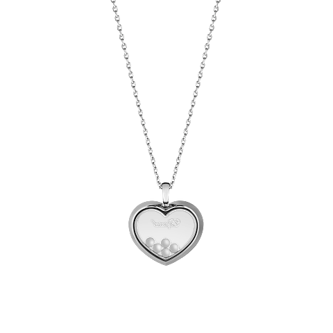 放大 {0}Chopard - 钻石 吊坠 Happy Diamonds Icons 79A039-1201    平放闭合弯曲背面视图