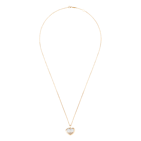 Enlarge {0}Chopard - Diamond Pendant Happy Diamonds Icons 79A039-5001   laid flat closed and curved view