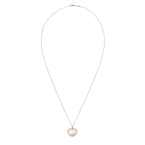放大 {0}Chopard - 钻石 吊坠 Happy Diamonds Icons 79A039-5201   平放闭合弯曲视图