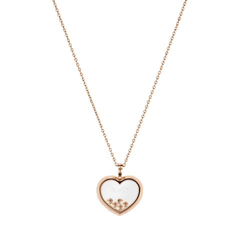 放大 {0}Chopard - 钻石 吊坠 Happy Diamonds Icons 79A039-5201    平放闭合弯曲背面视图