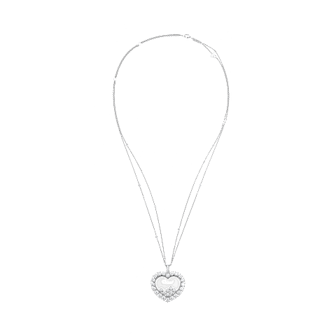 Enlarge {0}Chopard - Diamond Pendant Happy Diamonds Icons Joaillerie 79A049-1001   laid flat closed and curved view
