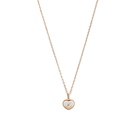 Enlarge {0}Chopard - Diamond Pendant Happy Diamonds Icons 79A054-5201    laid flat closed and curved back view