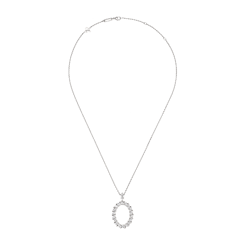 放大 {0}Chopard - 钻石 吊坠 L'Heure du Diamant Marquise 79A061-1001   平放闭合弯曲视图