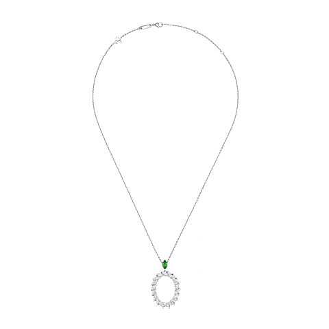 Enlarge {0}Chopard - Diamond Pendant L'Heure du Diamant Marquise 79A061-1401   laid flat closed and curved view