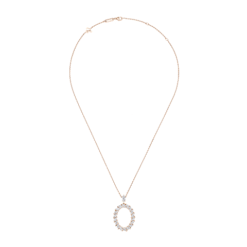 放大 {0}Chopard - 钻石 吊坠 L'Heure du Diamant Marquise 79A061-5001   平放闭合弯曲视图