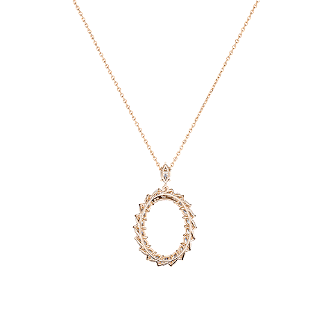 放大 {0}Chopard - 钻石 吊坠 L'Heure du Diamant Marquise 79A061-5001    平放闭合弯曲背面视图