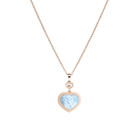 Enlarge {0}Chopard - Diamond Pendant Happy Hearts 79A074-5340    laid flat closed and curved back view