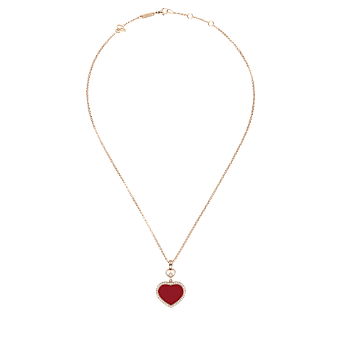 Agrandir {0}Chopard - Pendentif Happy Hearts 79A074-5801   Vue &agrave; plat ferm&eacute;e et courb&eacute;e