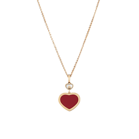 Agrandir {0}Chopard - Pendentif Happy Hearts 79A074-5801    Vue arri&egrave;re &agrave; plat ferm&eacute;e et courb&eacute;e