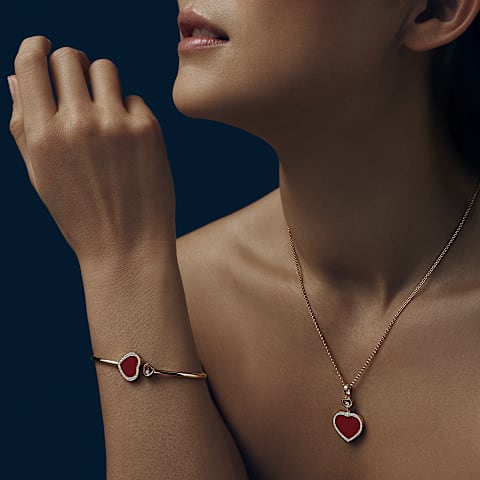 Agrandir {0}Chopard - Pendentif Happy Hearts 79A074-5801     vue port&eacute;e