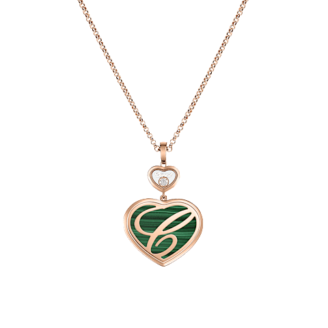 Enlarge {0}Chopard - Diamond Pendant Happy Hearts 79A075-5191    laid flat closed and curved back view