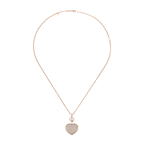 EnlargeChopard - Diamond Pendant Happy Hearts 79A075-5901   laid flat closed and curved view