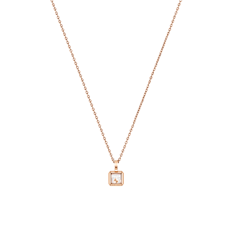 Enlarge {0}Chopard - Diamond Pendant Happy Diamonds Icons 79A114-5001    laid flat closed and curved back view
