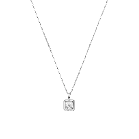 Enlarge {0}Chopard - Diamond Pendant Happy Diamonds Icons 79A115-1201    laid flat closed and curved back view