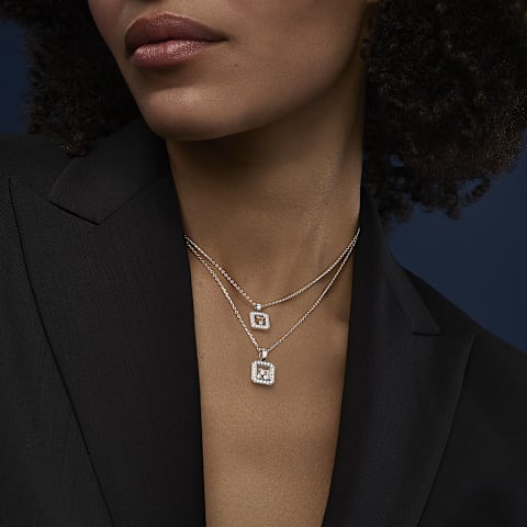 Enlarge {0}Chopard - Diamond Pendant Happy Diamonds Icons 79A115-1201     worn view