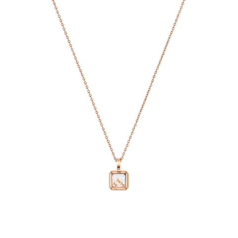 放大 {0}Chopard - 钻石 吊坠 Happy Diamonds Icons 79A115-5001    平放闭合弯曲背面视图
