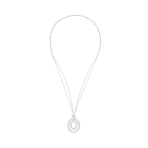 Enlarge {0}Chopard - Diamond Pendant L'Heure du Diamant Marquise 79A162-1001   laid flat closed and curved view