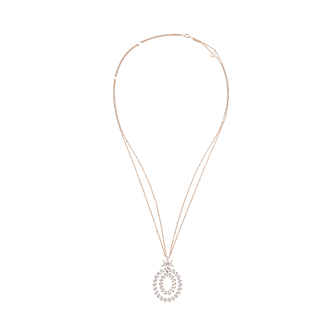 Enlarge {0}Chopard - Diamond Pendant L'Heure du Diamant Marquise 79A162-5001   laid flat closed and curved view