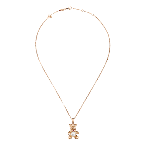확대 {0}Chopard - 다이아몬드 펜던트 해피 다이아몬드 테디베어 79A188-5001   평평하게 닫힌 곡선 뷰