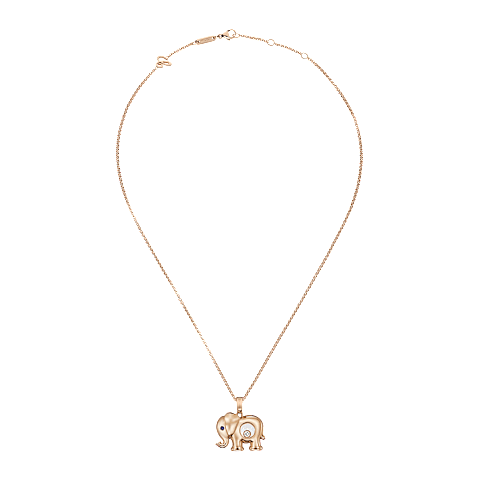 Ingrandisci {0}Chopard - Ciondolo Diamanti Happy Diamonds Elefante 79A189-5001   Vista chiusa e curva