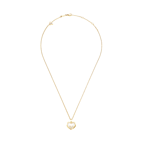 Enlarge Chopard - Diamond Pendant Happy Diamonds Icons 79A193-0001   laid flat closed and curved view