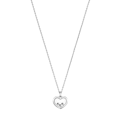 Enlarge Chopard - Diamond Pendant Happy Diamonds Icons 79A193-1201    laid flat closed and curved back view