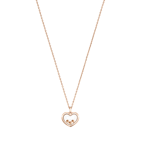 Enlarge Chopard - Diamond Pendant Happy Diamonds Icons 79A193-5201    laid flat closed and curved back view