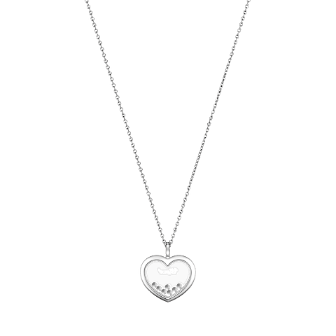 Enlarge Chopard - Diamond Pendant Happy Diamonds Icons 79A194-1201    laid flat closed and curved back view