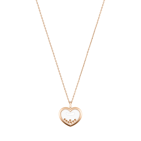 Enlarge Chopard - Diamond Pendant Happy Diamonds Icons 79A194-5201    laid flat closed and curved back view
