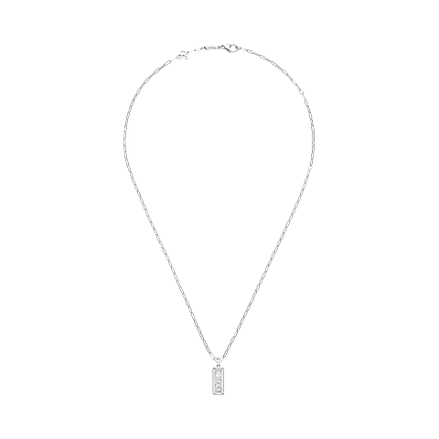 Chopard - Pendentif Diamant Happy Diamonds Icons 79A201-1001   Vue &agrave; plat ferm&eacute;e et courb&eacute;e