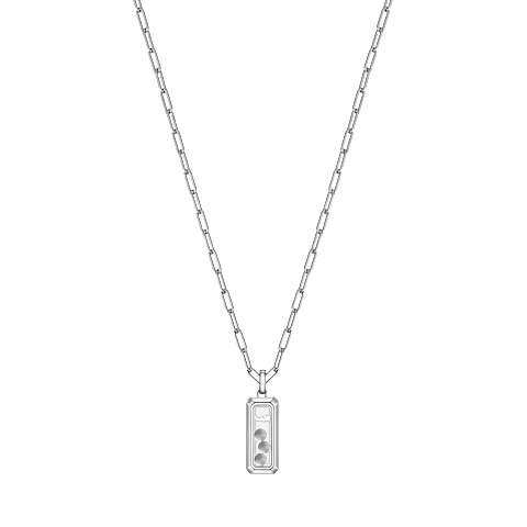 Chopard - Pendentif Diamant Happy Diamonds Icons 79A201-1001    Vue arri&egrave;re &agrave; plat ferm&eacute;e et courb&eacute;e