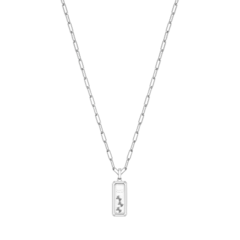 放大 {0}Chopard - 钻石 吊坠 Happy Diamonds Icons 79A201-1201    平放闭合弯曲背面视图
