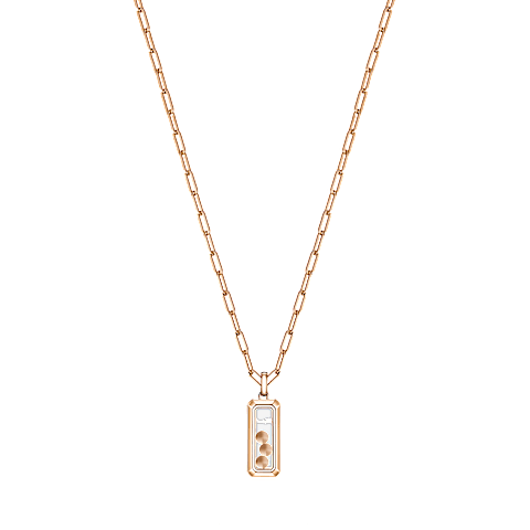 放大 {0}Chopard - 钻石 吊坠 Happy Diamonds Icons 79A201-5001    平放闭合弯曲背面视图
