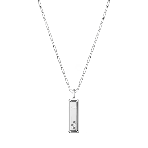 放大 {0}Chopard - 钻石 吊坠 Happy Diamonds Icons 79A202-1201    平放闭合弯曲背面视图