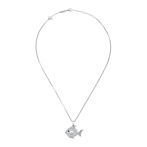 放大 {0}Chopard - 钻石 吊坠 Happy Diamonds Fish 79A205-1201   平放闭合弯曲视图