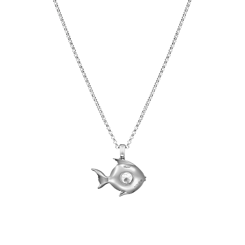 放大 {0}Chopard - 钻石 吊坠 Happy Diamonds Fish 79A205-1201    平放闭合弯曲背面视图