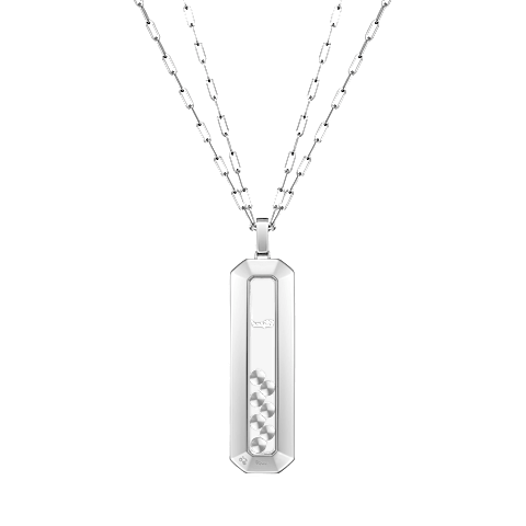 Enlarge Chopard - Diamond Pendant Happy Diamonds Icons Joaillerie 79A209-1001    laid flat closed and curved back view