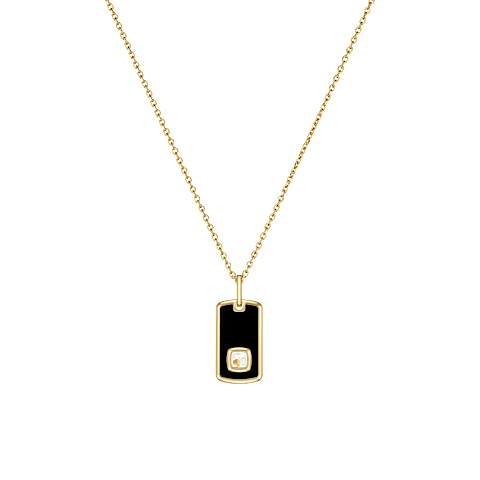 Enlarge Chopard - Diamond Pendant Happy Diamonds Heritage 79A210-0001    laid flat closed and curved back view