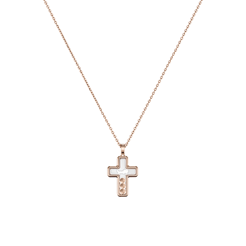 EnlargeChopard - Diamond Pendant Happy Diamonds Cross 79A409-5001    laid flat closed and curved back view